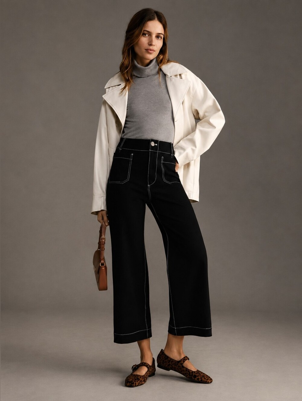 Maeve The Colette Crop Wide-Leg Pants: Contrast-Stitch Edition 26 Magic Fabric